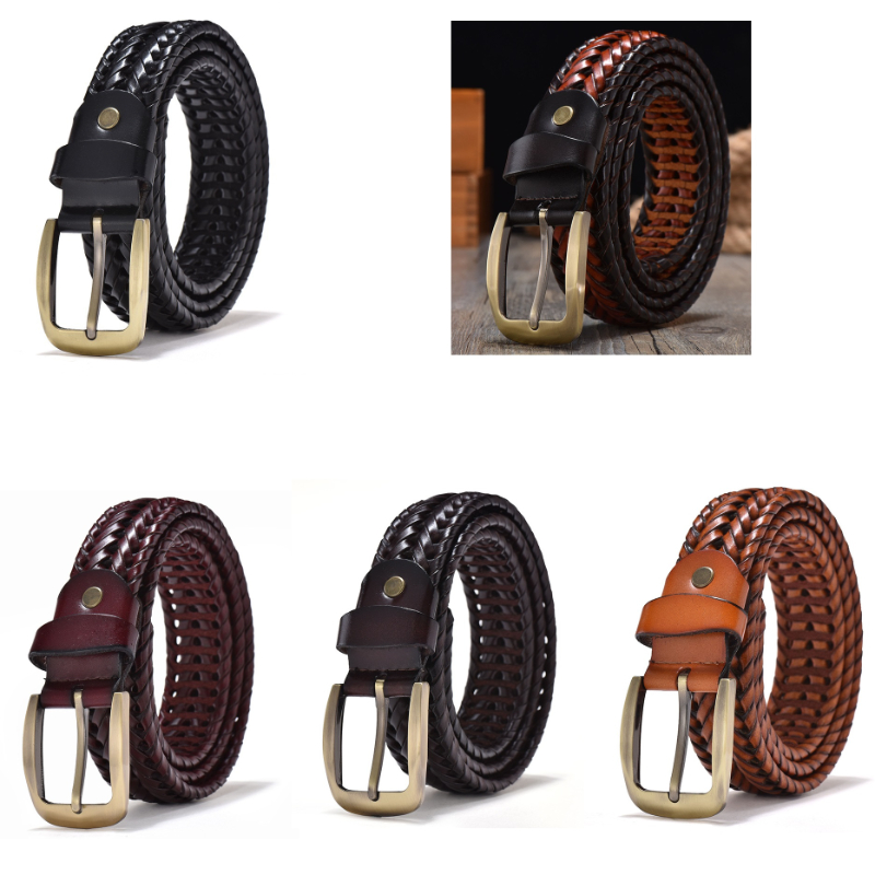Men's Braided Belt handmade genuine leather belt. men's leather belt.Men's woven  belt leather Tail buckle leather belts (S 28-33 Inches) : :  Clothing, Shoes & Accessories
