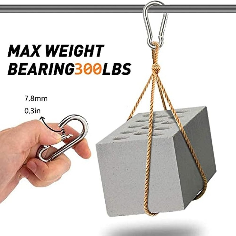 Marine Spring Locking Hook, Rope Connector Snap Hook Stainless Steel Spring  Snap Hook for Climbing Grappling Hiking