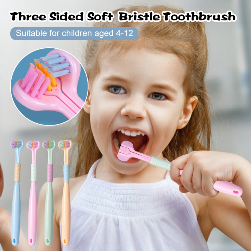 Cepillo de dientes plegable de viaje de 4 piezas, cepillo de dientes suave  portátil con cerdas suaves para encías sensibles (rosa, amarillo, azul