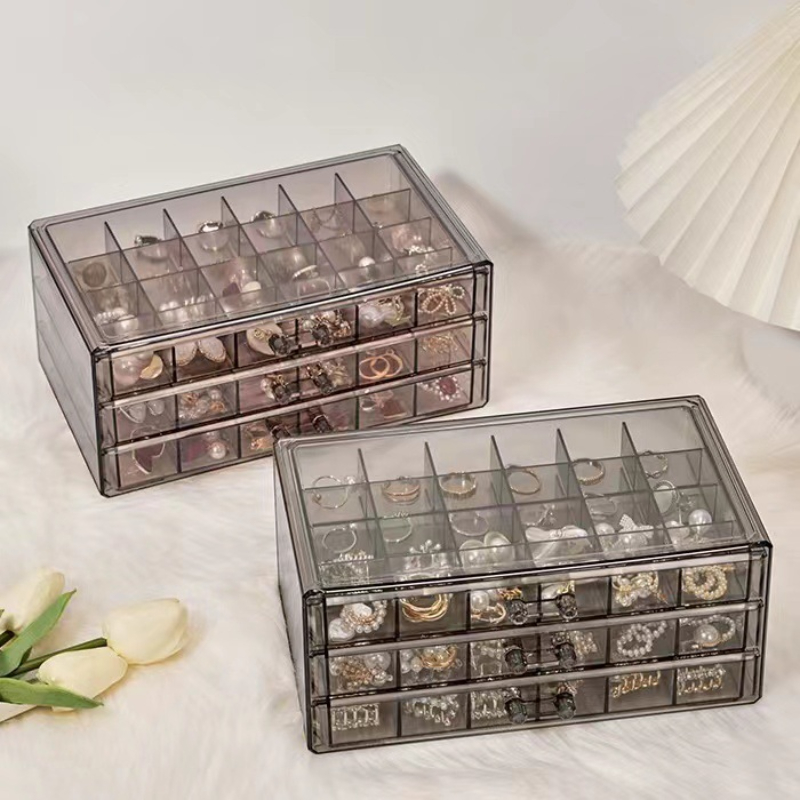 Multi-layer Diy Beads Jewelry Storage Display Box, Plastic Clear