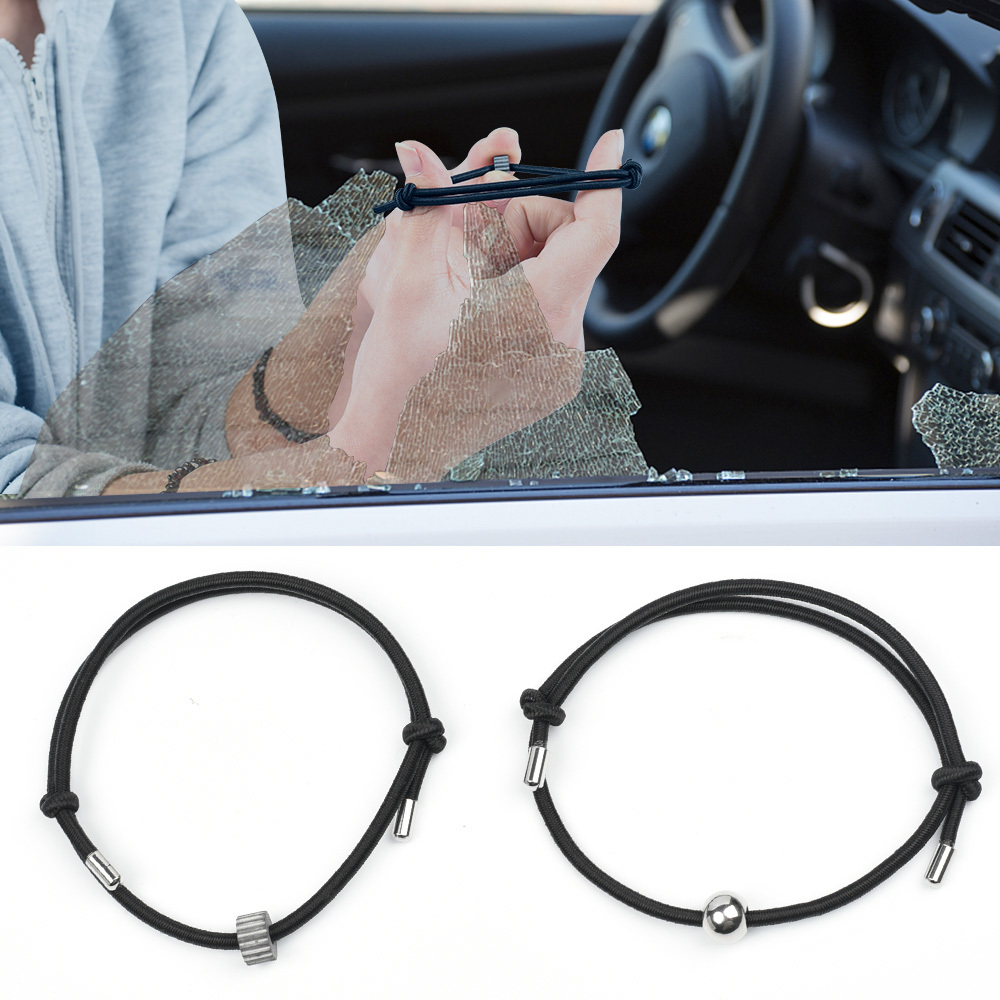 Escape Bracelet Car Glass Broken Wristband Tungsten Carbide Handrope Emergency Safety Self-Rescue Tool, Women Jewelry Accessories,Temu