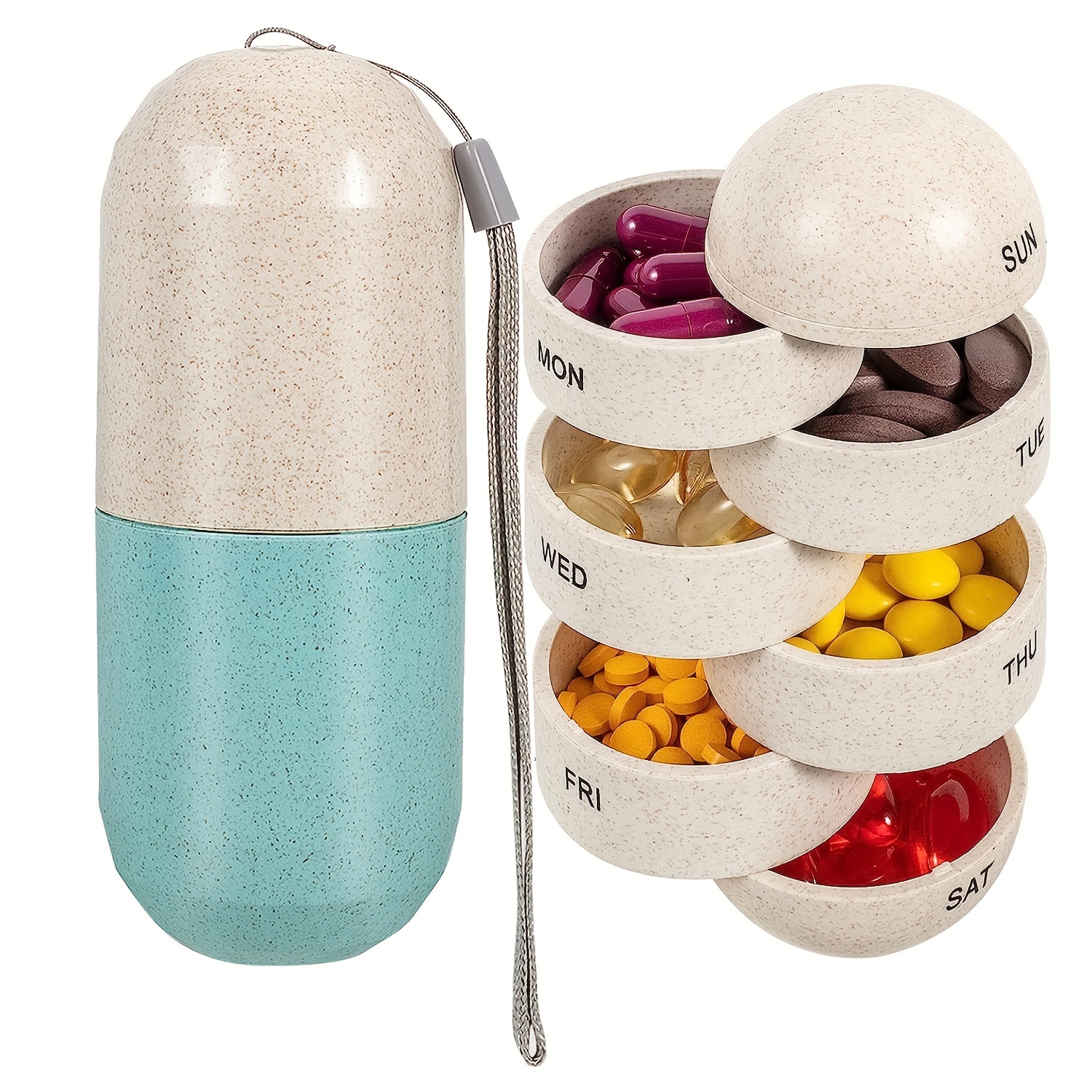 Small Pill Box, Cute Pill Box Travel Daily Pill Organizer