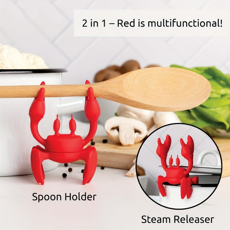 Utensil Racks, Red Crab Cutlery Holder, Stove Spoon Rest Heat Resistant  Holder, Non-slip Spoon Holder, Stove Steam Releaser, Kitchen Stuff, Kitchen  Accessories, Kitchen Gadgets - Temu