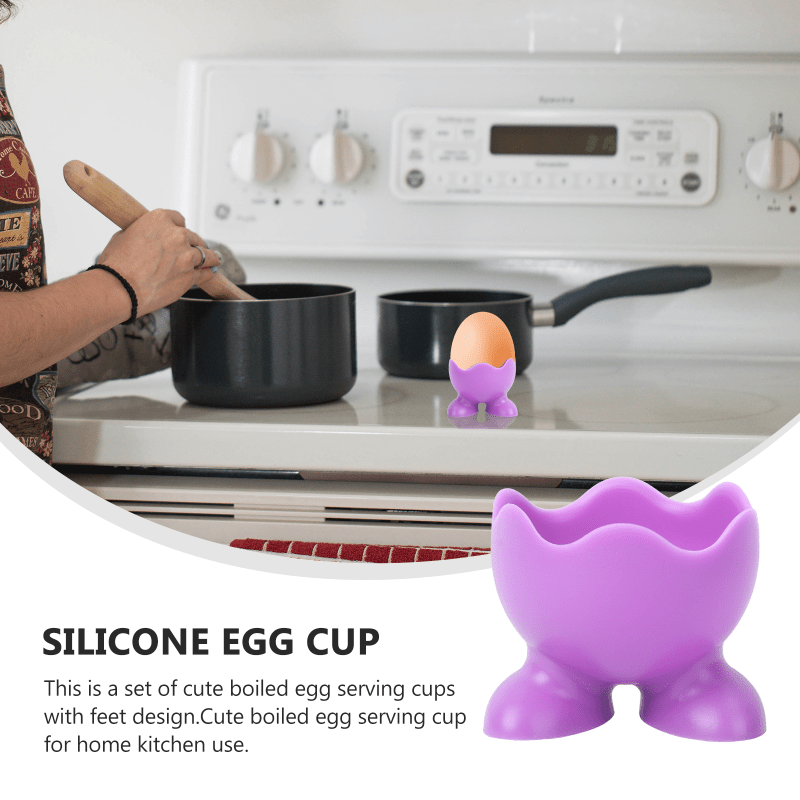 2pcs Silicone Egg Cup Holder Food Grade Boiled Eggs Holder Boiler