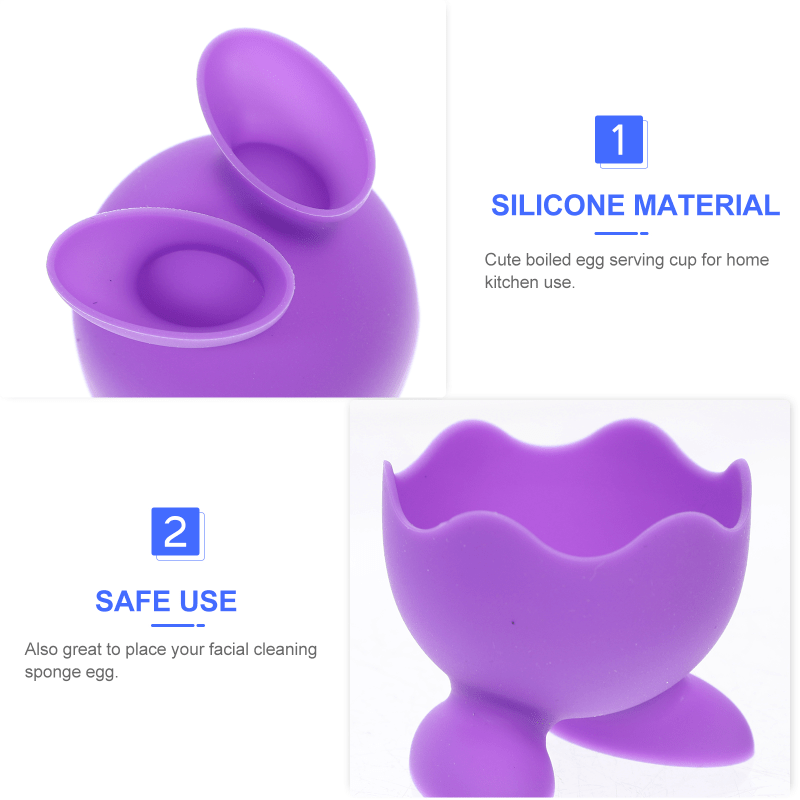 2pcs Silicone Egg Cup Holder Food Grade Boiled Eggs Holder Boiler