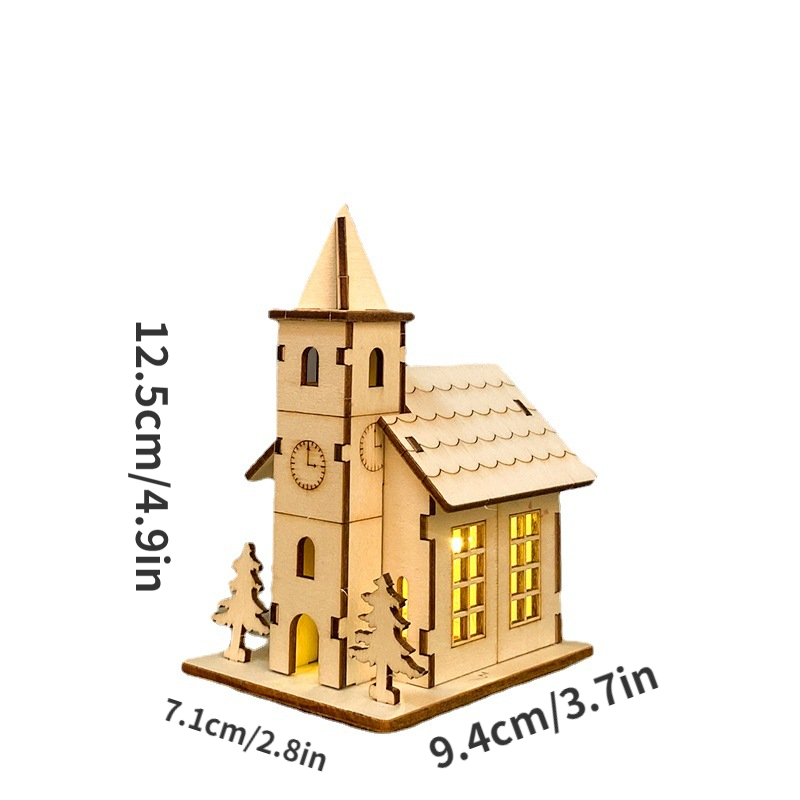 Wooden Crafts Christmas Decorations Wooden Little House - Temu