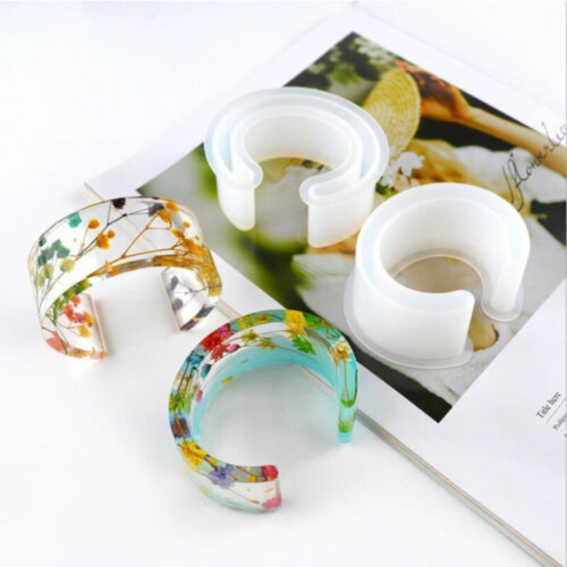 Diy Crystal Gel Dropper Epoxy Resin Bangle Mold Handmade C-shaped