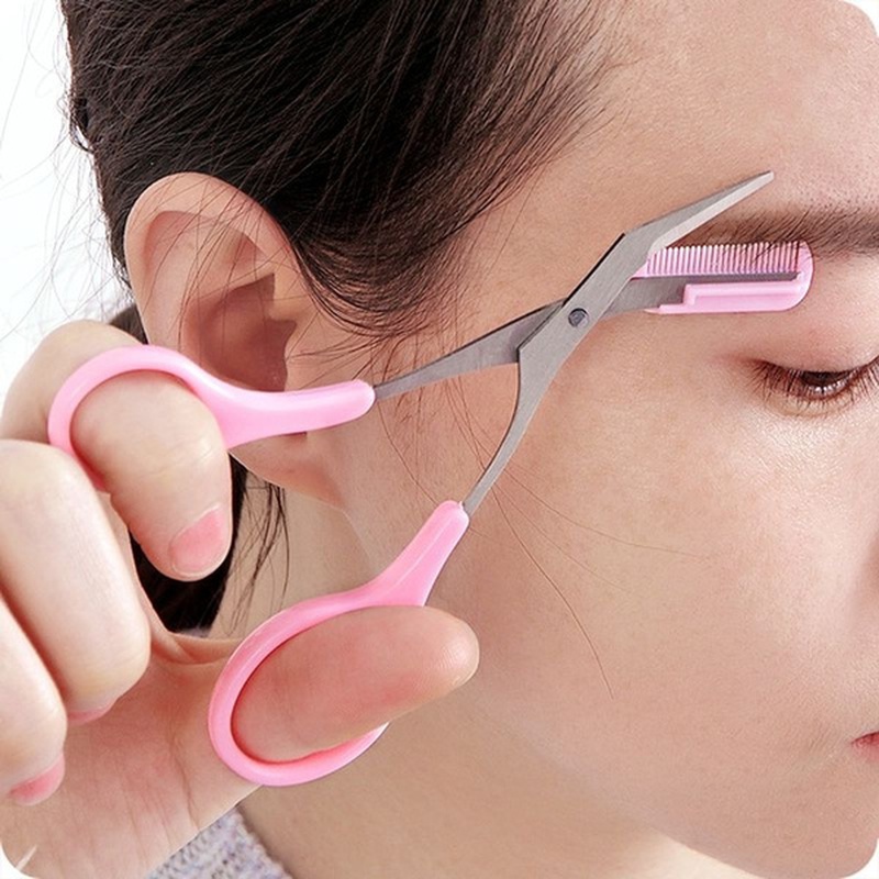 Eyebrow Trimmer Scissor With Comb Hair Removal Grooming Shaping Tool Stainless Steel Eyebrow Remover Makeup Tool