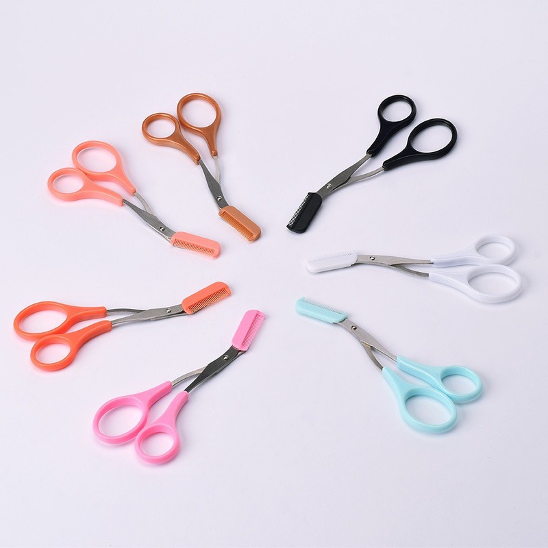 Eyebrow Trimmer Scissor With Comb Hair Removal Grooming Shaping Tool Stainless Steel Eyebrow Remover Makeup Tool