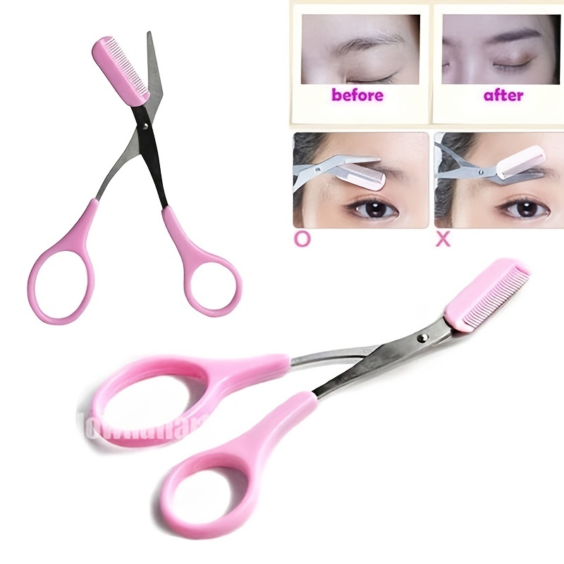 Eyebrow Trimmer Scissor With Comb Hair Removal Grooming Shaping Tool Stainless Steel Eyebrow Remover Makeup Tool