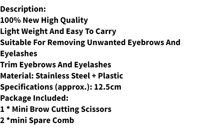 Eyebrow Trimmer Scissor With Comb Hair Removal Grooming Shaping Tool Stainless Steel Eyebrow Remover Makeup Tool