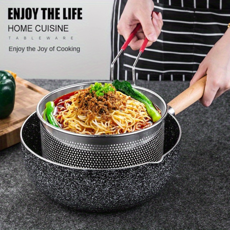 Deep Fry Basket Kitchen Stainless Steel Round Fry Basket with Folding Handle