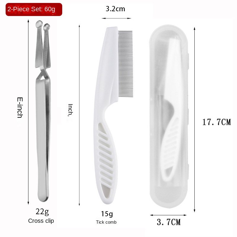 3pcs Pet Tick Removal Tools Stainless Steel Dog Flea Tweezers