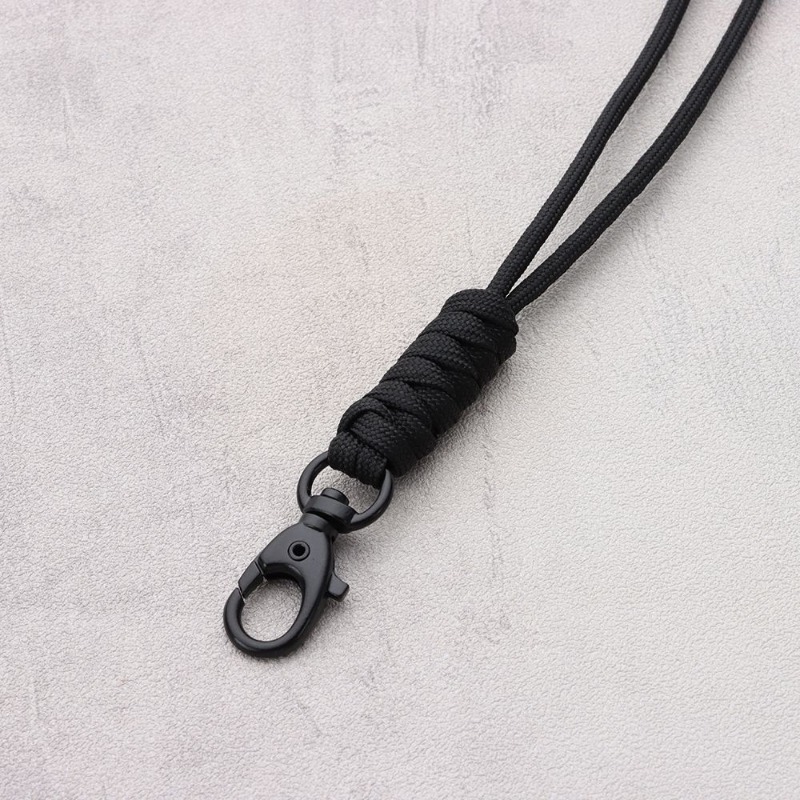 1pc high strength nylon lanyard with rotatable buckle id card badge rope outdoor camping hiking accessories