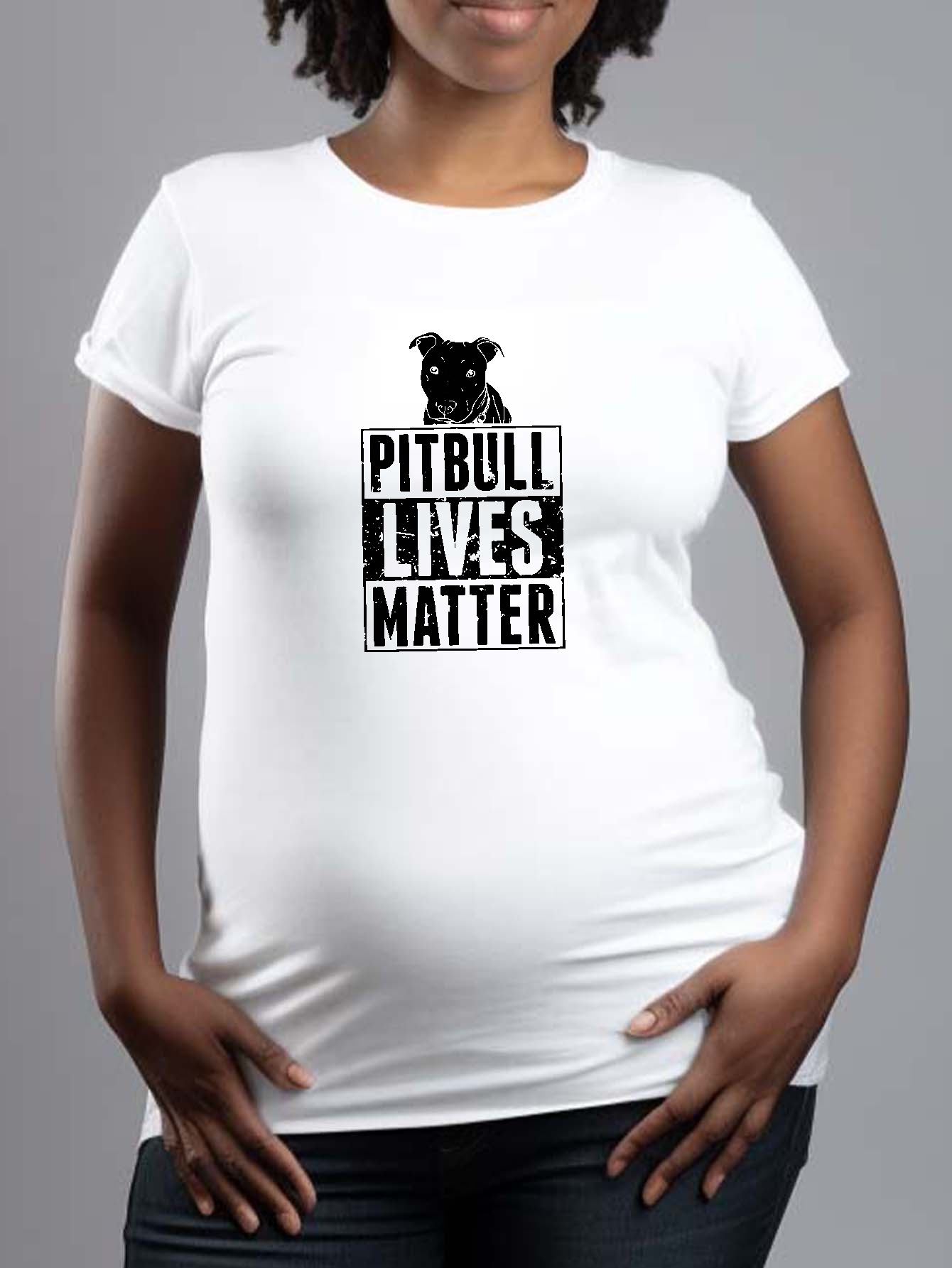 Dog Pitbull Cute Graphic Womens Stylish Maternity T Shirt Short