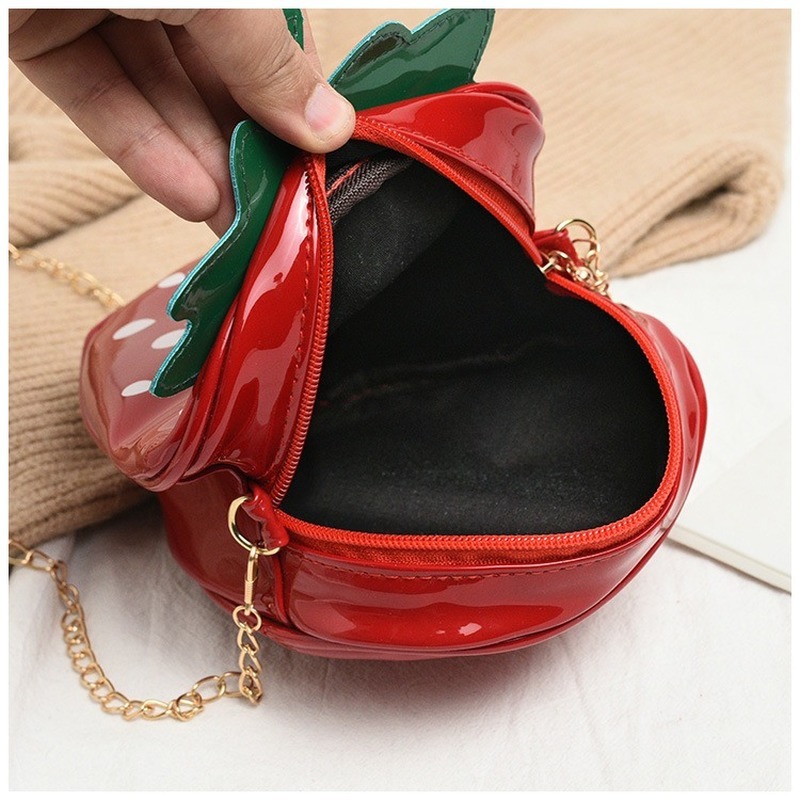 Women Fanny Bag Cute Cartoon Strawberry Bag New Fashion Waist Bag Girls  Cute Fruit Purse And Handbag