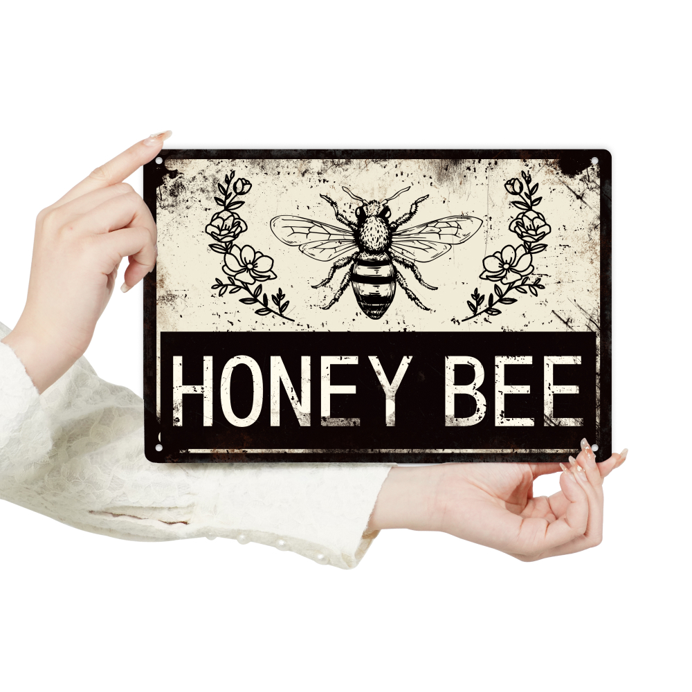 Honey Bee Vintage Metal Tin Sign Wall Art Decor For Home - Temu