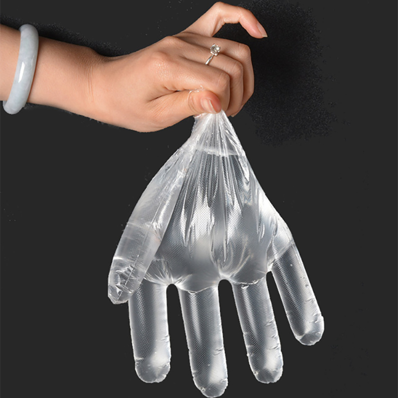 100 guantes desechables de plástico, guantes desechables, talla única