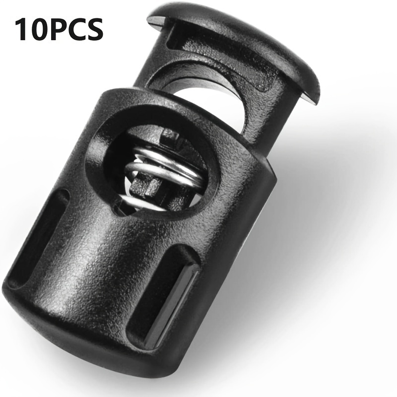 Black Plastic Cord Lock End Spring Toggle Stopper Two Hole - Temu