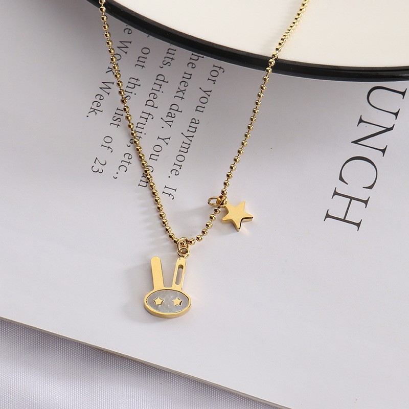 Custom Engraved Bunny Rabbit Necklace