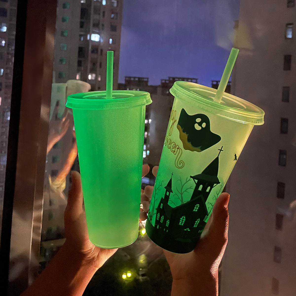 Color changing Halloween Cups With Lids Straws Reusable - Temu