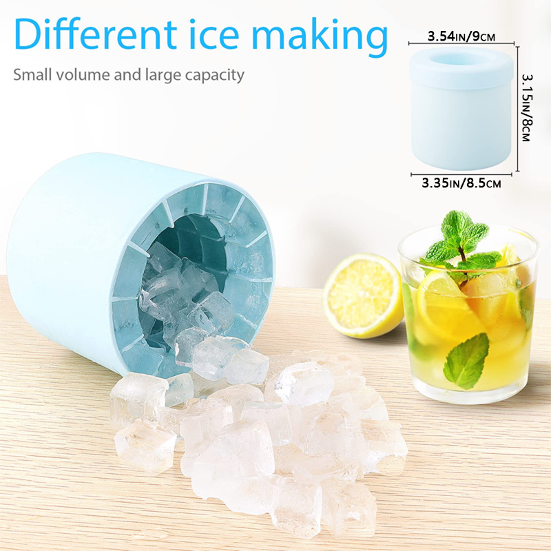 Silicone Ice Cube Tray Ice Bucket Cup Mold Bar Whiskey Cocktail Small Ice  Cubes Cylinder Cup Easy Release Ice Cube Maker Tools