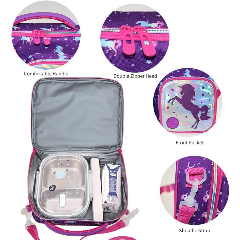 Kawaii Unicorn Lunch Bag Girls Picnic Bag Portable Lunch Box - Temu