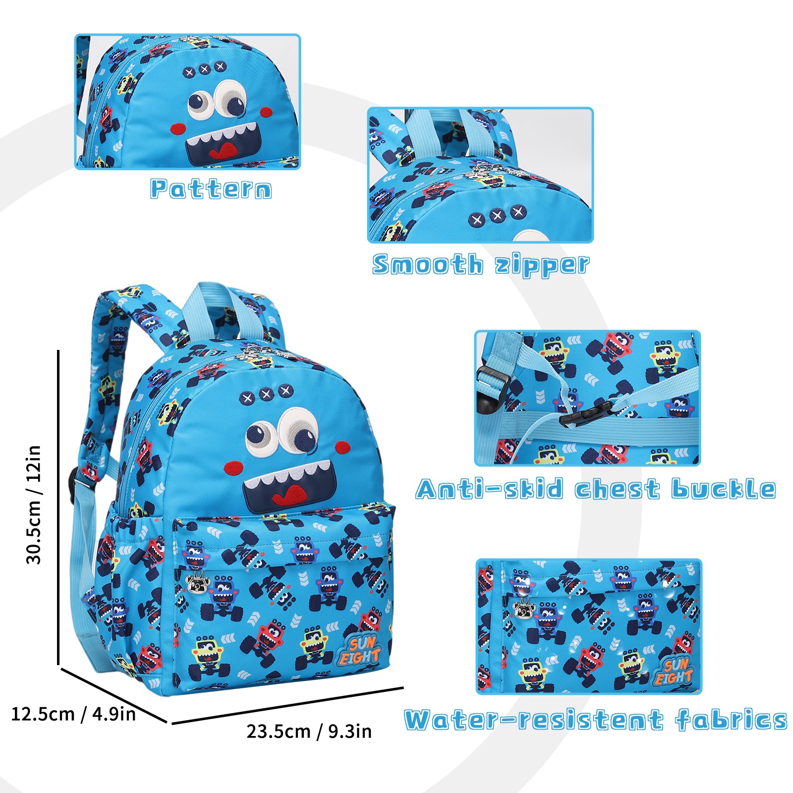 SUN EIGHT - Mochila para niñas y niños, linda mochila escolar de