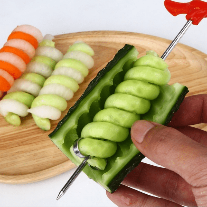 Portable Handheld Vegetable Spiral Slicer, for Cucumber, Zucchini, Lemon &  More