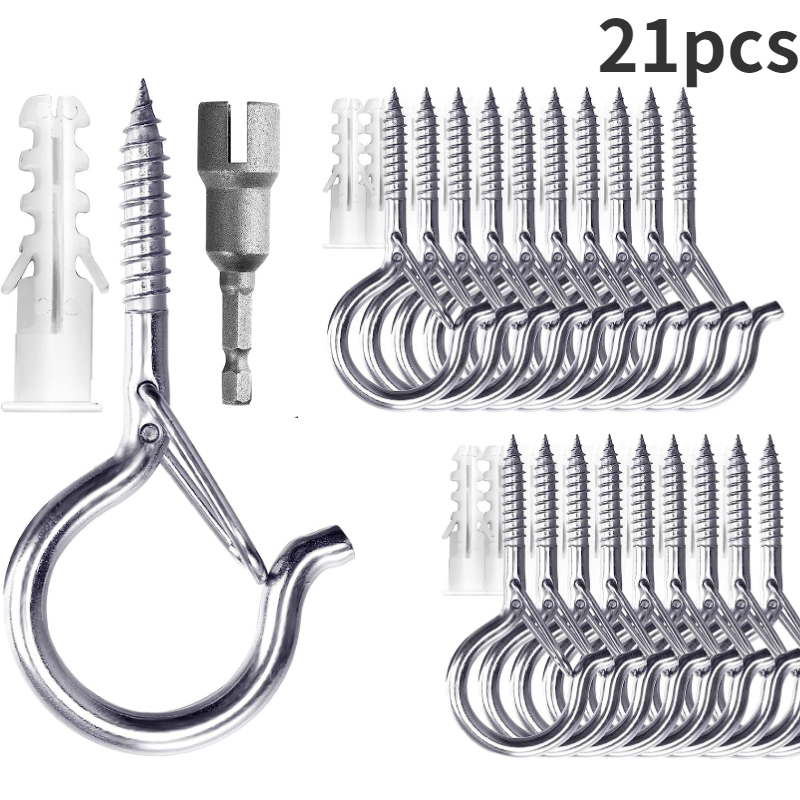 8pcs Q Hanger Screw Hooks For Outdoor String Lights Ceiling Hooks