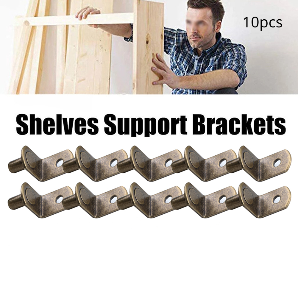 10pcs Self-adhesive Shelf Bracket Without Drilling, Non-slip Cabinet Shelf  Supports For Home Wall Mounts