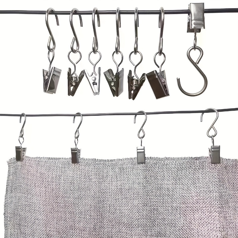 20pcs S Hooks for Curtains 5.71cm Hanging Party Light Clips Hangers