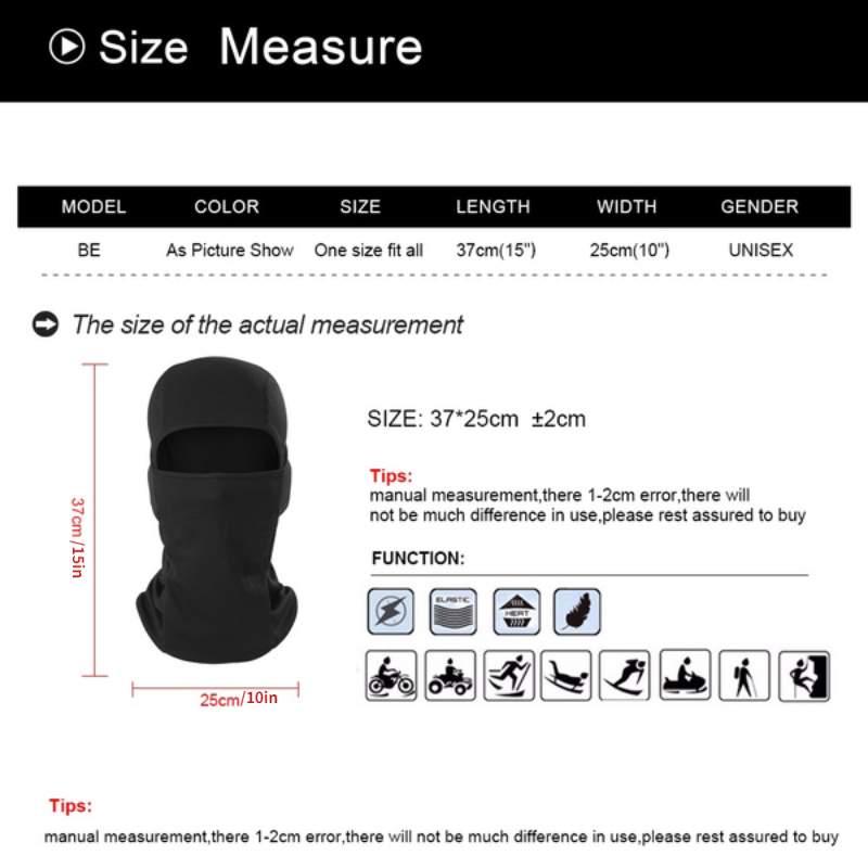Breathable Face Mask with UV Protection for Outdoor Sports