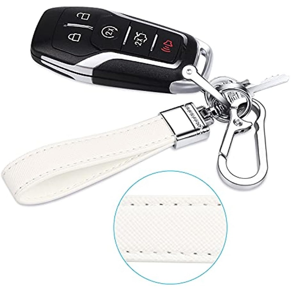 Universal Leather Car Keychain 360 Degree Rotatable with Anti-Lost