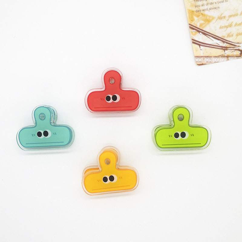 10pcs Colorful Face Binder Clips Cartoon Pattern Paper Binders
