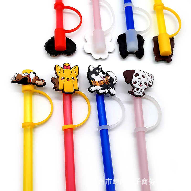 6 Pack Silicone Straw Covers Cap, Cute Silicone Straw Covers in various  shapes, Straw Protectors, Soft Silicone Straw Lid for 6-8 mm Straws in 2023