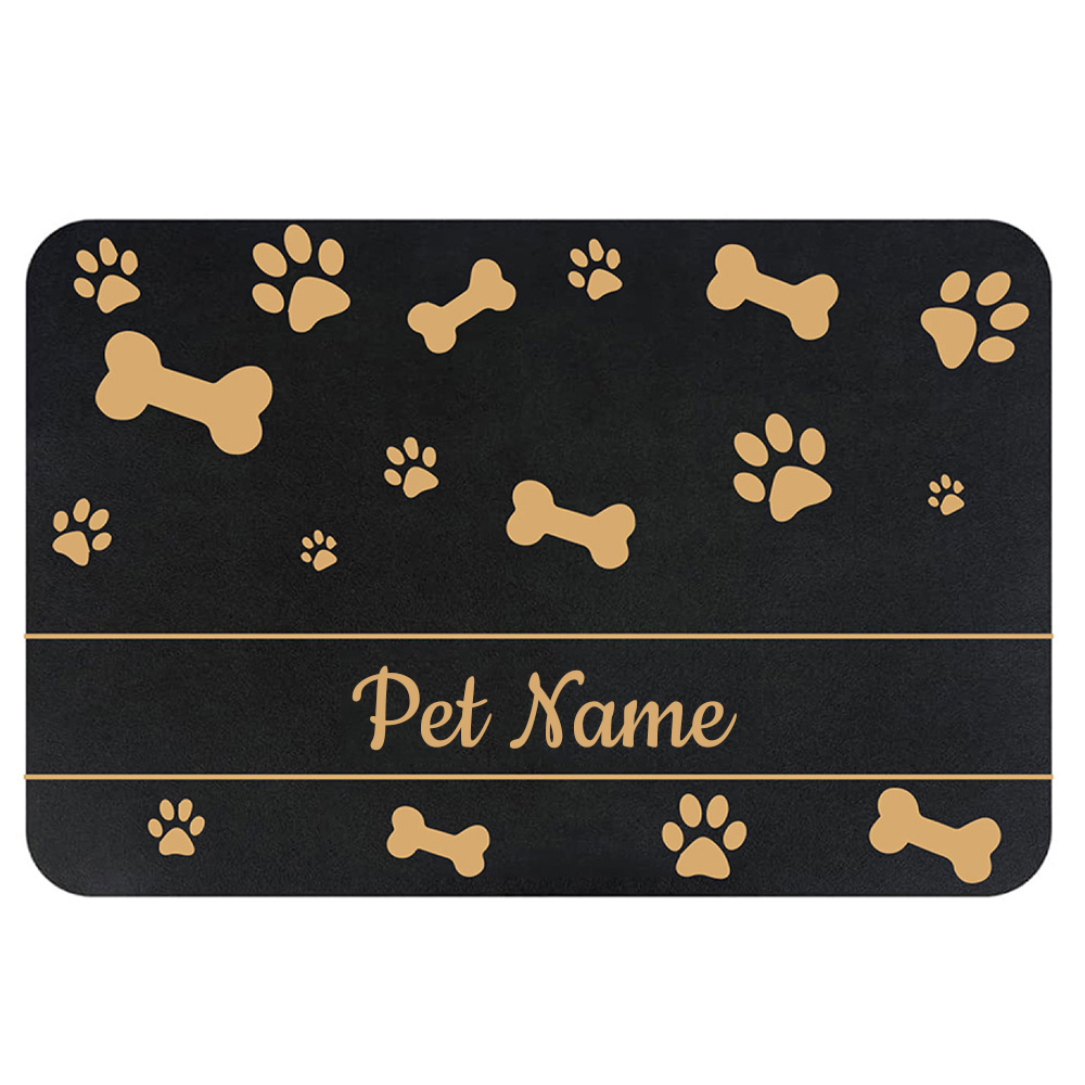 TEMU Tapis de nourriture personnalisé pour chien et chat en PU antidérapant au fond Tapis de gamelle pour chien Tapis pour chien pour et Tapis de