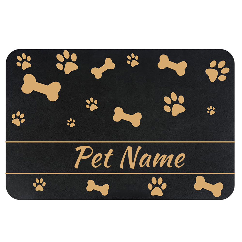 TEMU Personalized Food Mat Pu Non-slip At Dog Bowl Mat Dog Mat For Food And Water Custom Pet Dog Food Mats For Floors Waterproof