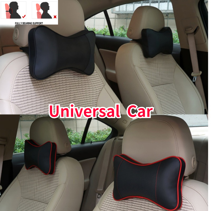 Universal Car Neck Pillows Both Side Pu Leather Pack Headrest For Car Pillow  Neck Pillow, Soft And Comfortable - Temu