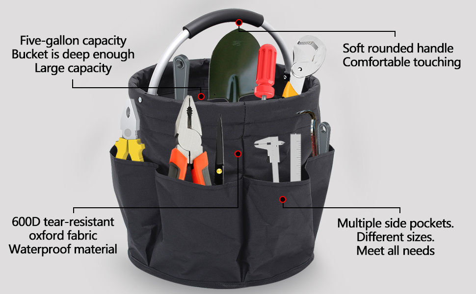 Heavy Duty Waterproof Bucket Tool Tote Bag Organizer Fits 5 Gallon Buckets  Organizer - China Tool Bag and Tool Bucket price