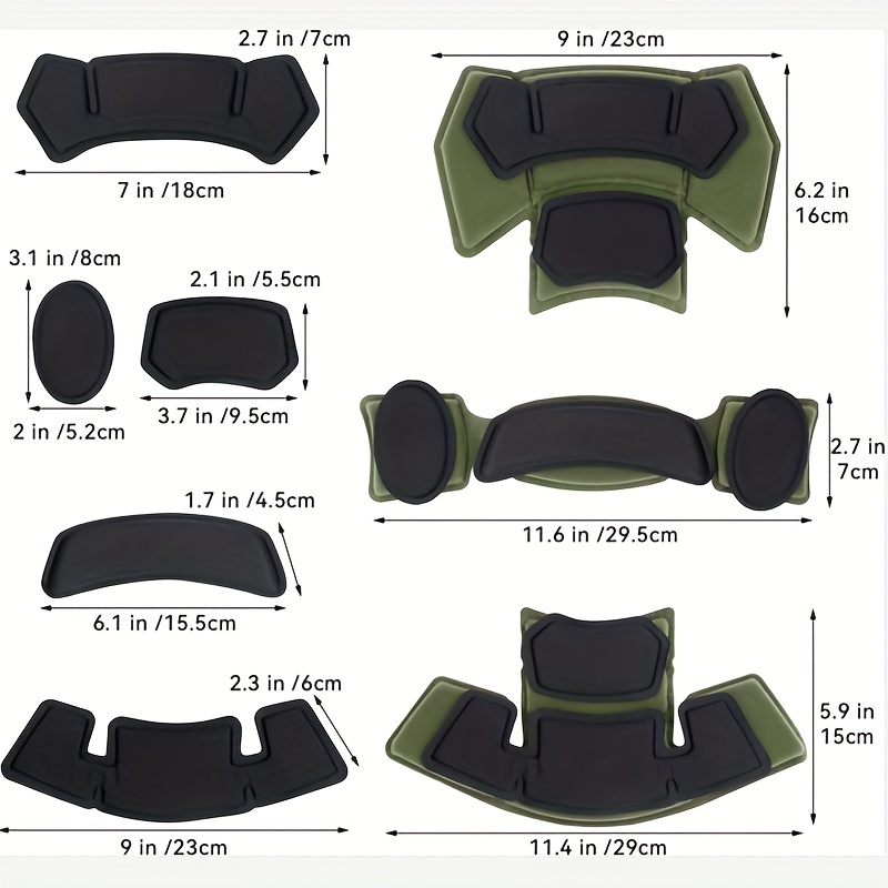 WLXW Replacement of helmet padding, 19 pieces airsoft helmet pads