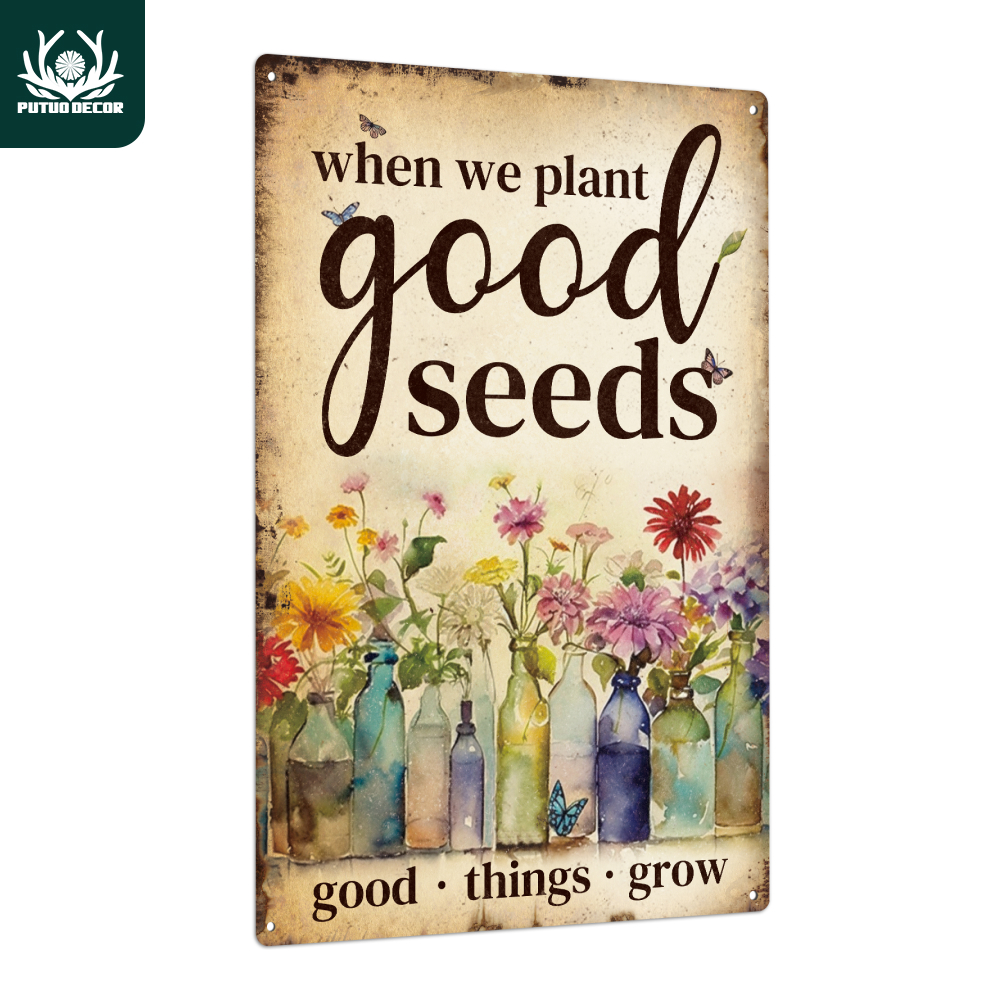 

1pc, Garden Vintage Metal Tin Sign, When You Plant Good Things Grow, Wall Art Decor For Home Garden Yard Park Cafe, 7.8 X 11.8 Inches