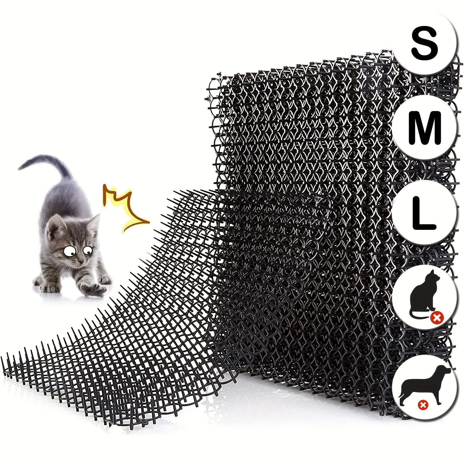 4pcs Cat Scat Mats With Spikes Prickle Strips - Cat Deterrent Spikes