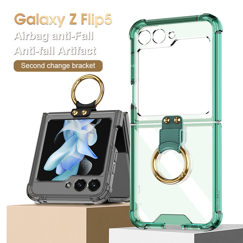 Funda Samsung con anillo y cubierta de silicona para Samsung Galaxy Z Flip5