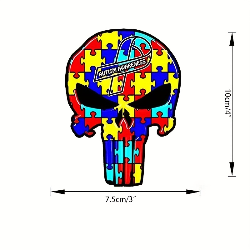 Superhero Autism Autistic Skull Sticker Decal Perfect - Temu
