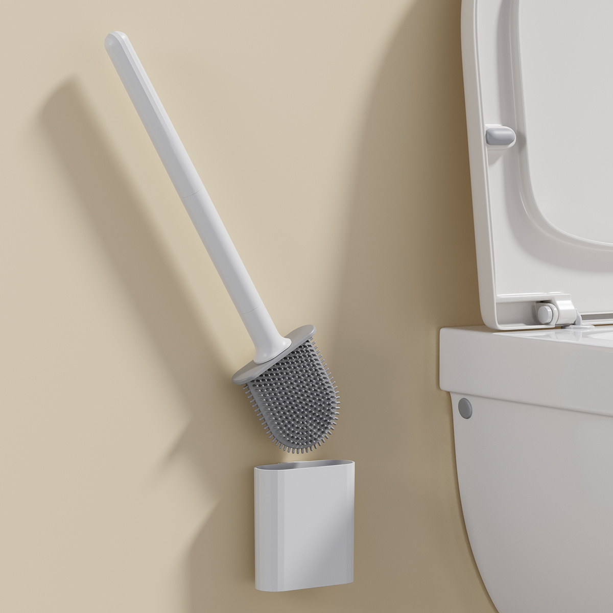 Wall Mounted Toilet Brush With Holder Bathroom Cleaning Tool - Temu