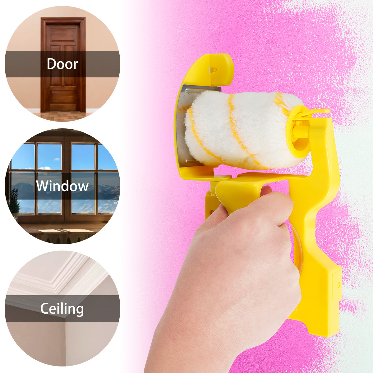 Portable Clean Cut Paint Edger Brush Home Wall Edger Roller