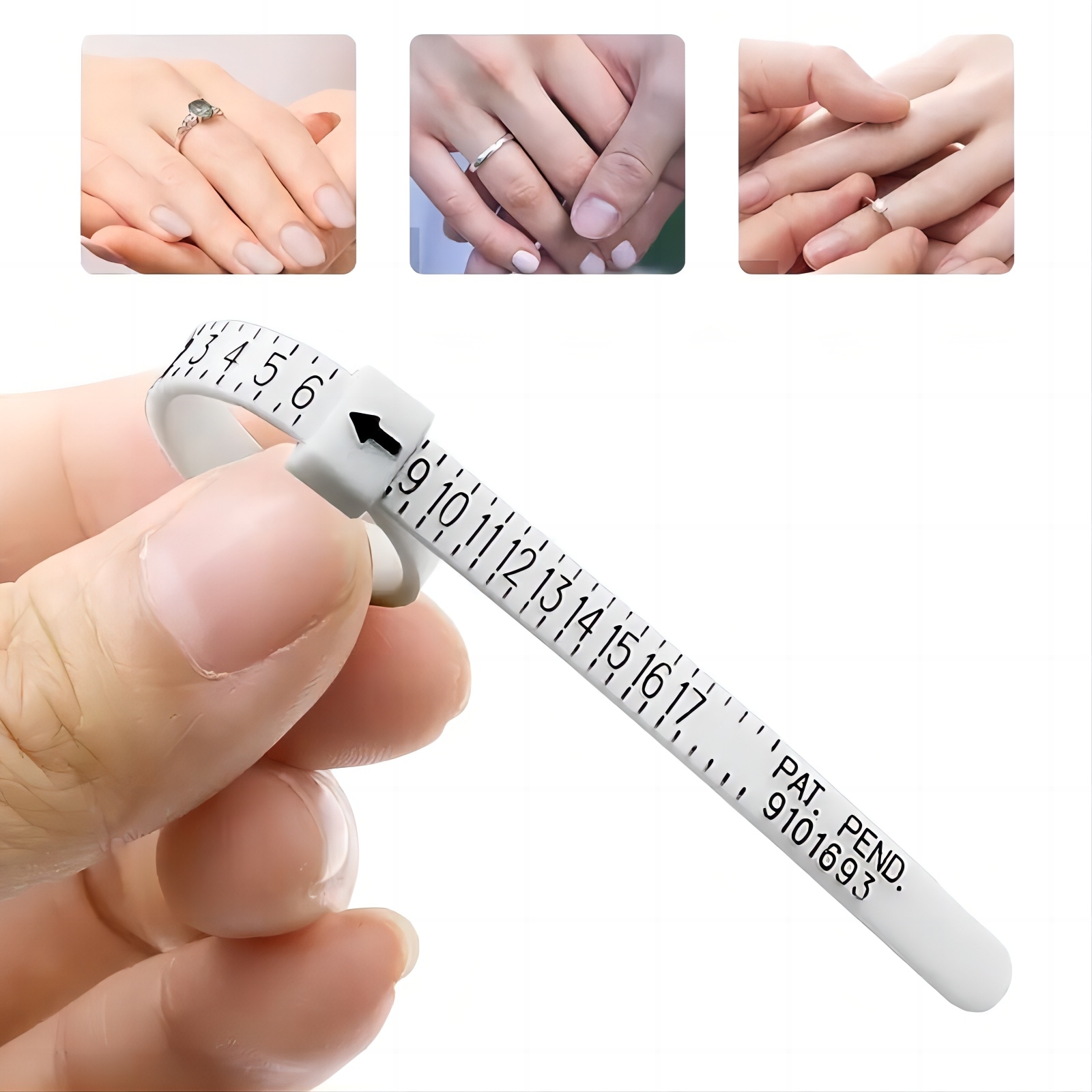 COHEALI 8 Pcs Ring Measurement Finger Sizer Measuring Tool Finger Sizer  Measuring Ring Tool USA Ring Sizer Finger Measurer Ring Sizer Tape Ring