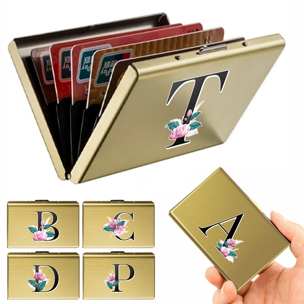 

Holds 6 Cards Card Holder Rfid Blocking Aluminum Alloy Card Box Slim Wallet Anti-theft Credit Card Holder Thin Case