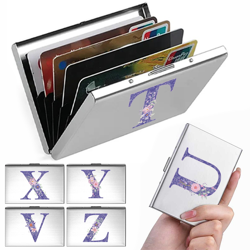 Holds 6 Cards Card Holder Rfid Blocking Aluminum Alloy Card Box